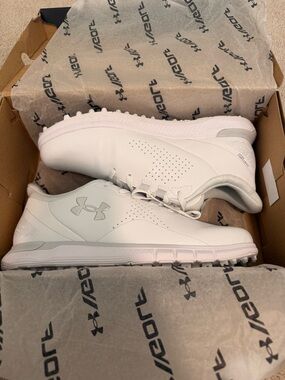 Under Armour White and Gray Women's Golf Shoes